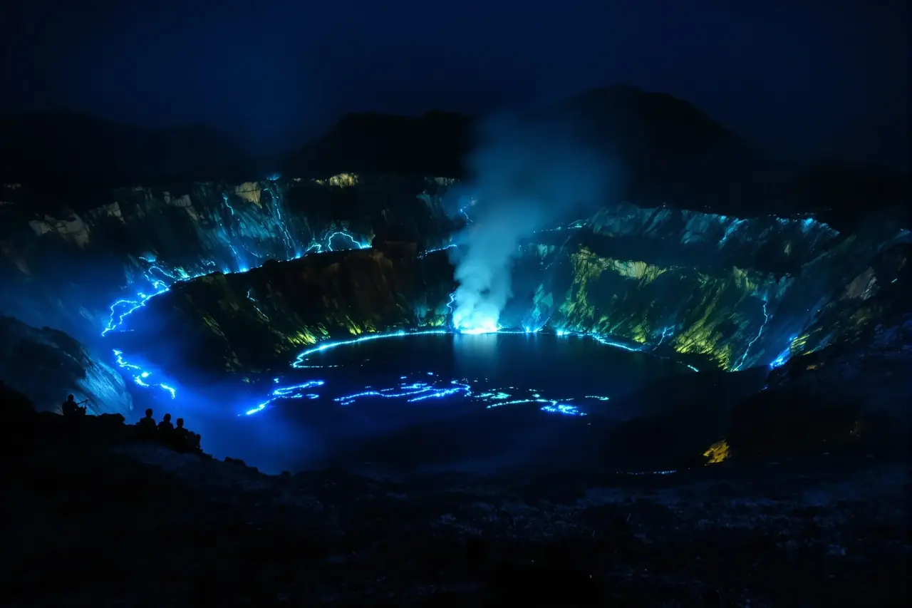 伊真火山：蓝色火焰之谜